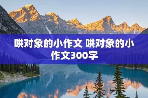 哄对象的小作文 哄对象的小作文300字