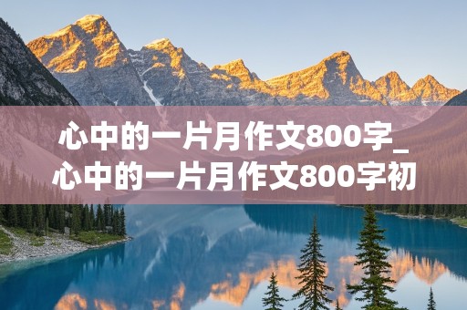 心中的一片月作文800字_心中的一片月作文800字初三