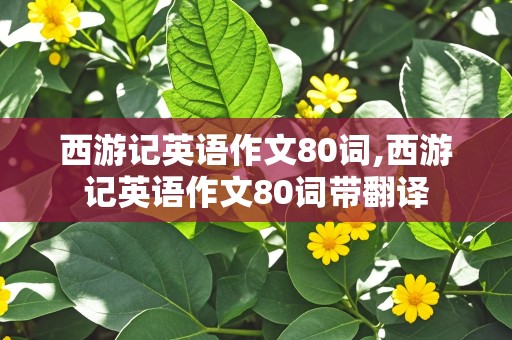 西游记英语作文80词,西游记英语作文80词带翻译