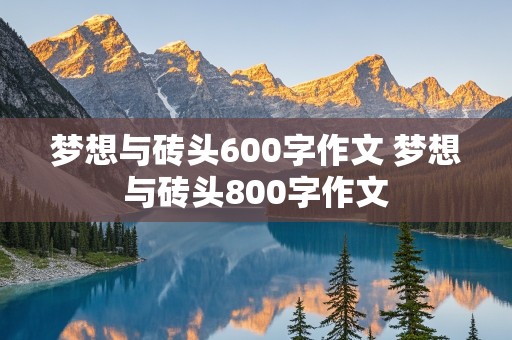 梦想与砖头600字作文 梦想与砖头800字作文