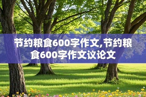 节约粮食600字作文,节约粮食600字作文议论文