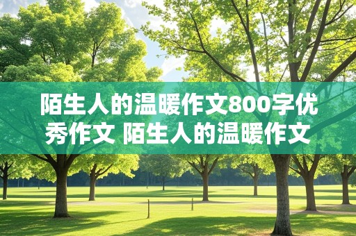 陌生人的温暖作文800字优秀作文 陌生人的温暖作文800字优秀作文初中