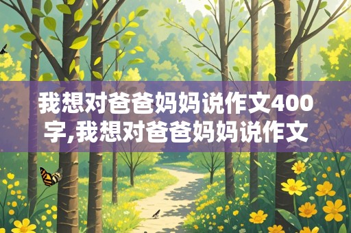 我想对爸爸妈妈说作文400字,我想对爸爸妈妈说作文400字左右