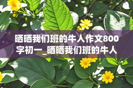 晒晒我们班的牛人作文800字初一_晒晒我们班的牛人作文800字初一班长