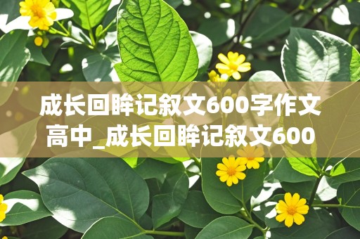 成长回眸记叙文600字作文高中_成长回眸记叙文600字作文高中学跳舞怎么写