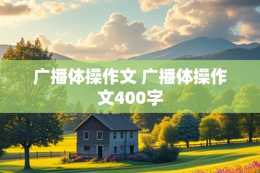 广播体操作文 广播体操作文400字