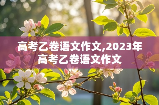 高考乙卷语文作文,2023年高考乙卷语文作文