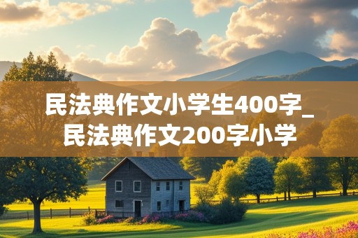 民法典作文小学生400字_民法典作文200字小学