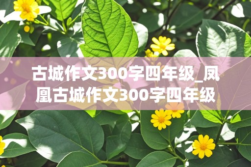 古城作文300字四年级_凤凰古城作文300字四年级