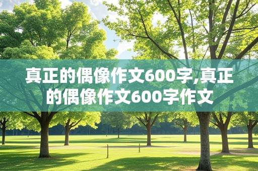 真正的偶像作文600字,真正的偶像作文600字作文