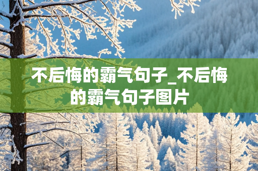 不后悔的霸气句子_不后悔的霸气句子图片