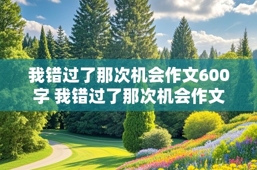 我错过了那次机会作文600字 我错过了那次机会作文600字初中