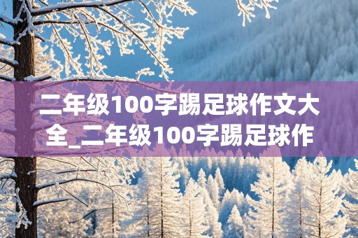 二年级100字踢足球作文大全_二年级100字踢足球作文大全怎么写