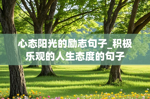 心态阳光的励志句子_积极乐观的人生态度的句子