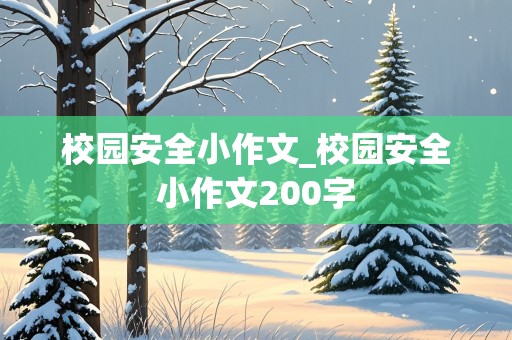 校园安全小作文_校园安全小作文200字