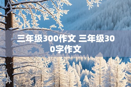 三年级300作文 三年级300字作文