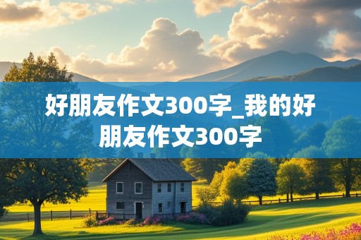 好朋友作文300字_我的好朋友作文300字