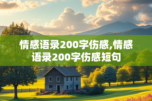 情感语录200字伤感,情感语录200字伤感短句