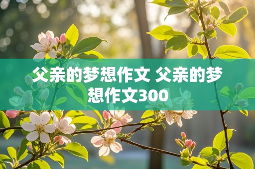 父亲的梦想作文 父亲的梦想作文300