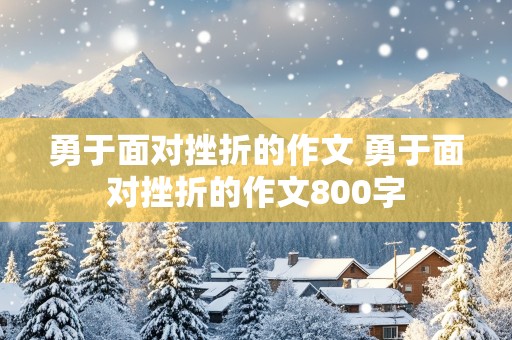 勇于面对挫折的作文 勇于面对挫折的作文800字