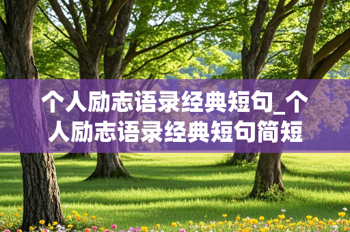 个人励志语录经典短句_个人励志语录经典短句简短