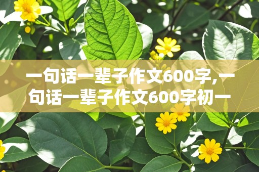 一句话一辈子作文600字,一句话一辈子作文600字初一