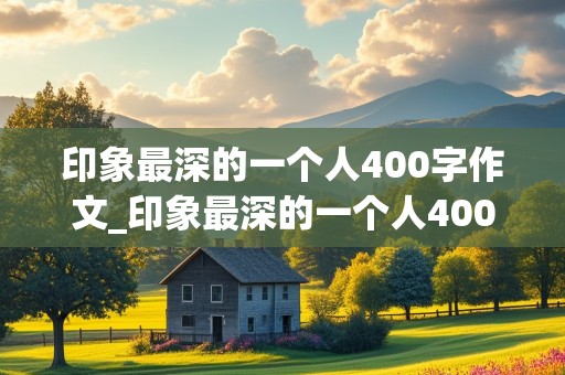 印象最深的一个人400字作文_印象最深的一个人400字作文妈妈