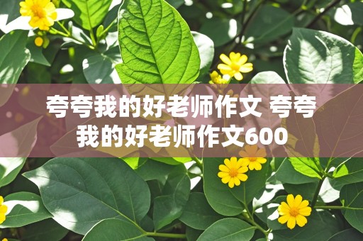 夸夸我的好老师作文 夸夸我的好老师作文600