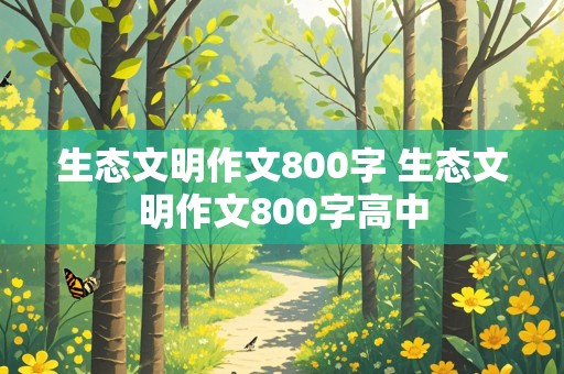 生态文明作文800字 生态文明作文800字高中