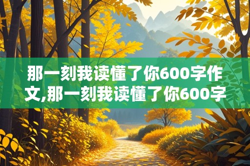 那一刻我读懂了你600字作文,那一刻我读懂了你600字作文书信格式