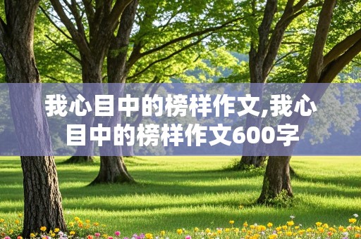 我心目中的榜样作文,我心目中的榜样作文600字