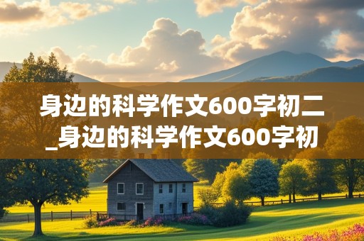 身边的科学作文600字初二_身边的科学作文600字初二作文