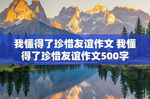 我懂得了珍惜友谊作文 我懂得了珍惜友谊作文500字