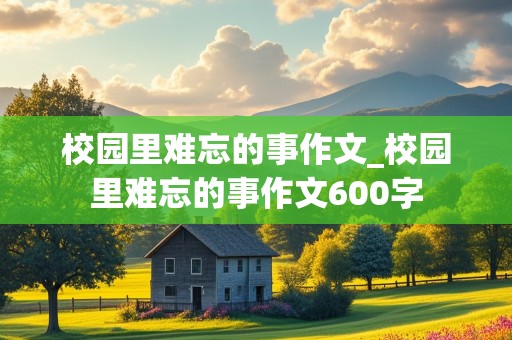 校园里难忘的事作文_校园里难忘的事作文600字