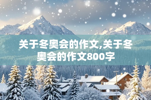 关于冬奥会的作文,关于冬奥会的作文800字