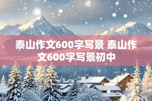 泰山作文600字写景 泰山作文600字写景初中