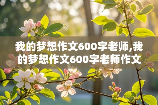 我的梦想作文600字老师,我的梦想作文600字老师作文