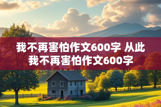 我不再害怕作文600字 从此我不再害怕作文600字