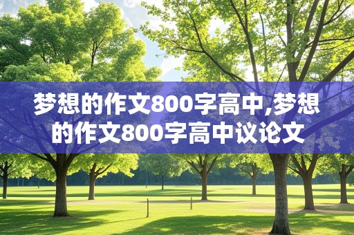 梦想的作文800字高中,梦想的作文800字高中议论文