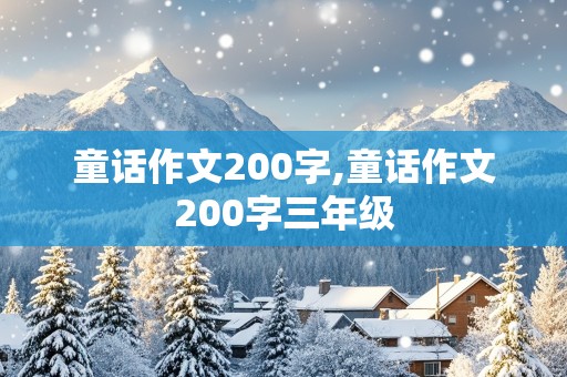 童话作文200字,童话作文200字三年级