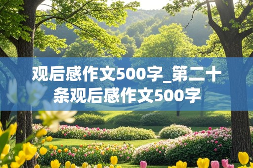 观后感作文500字_第二十条观后感作文500字