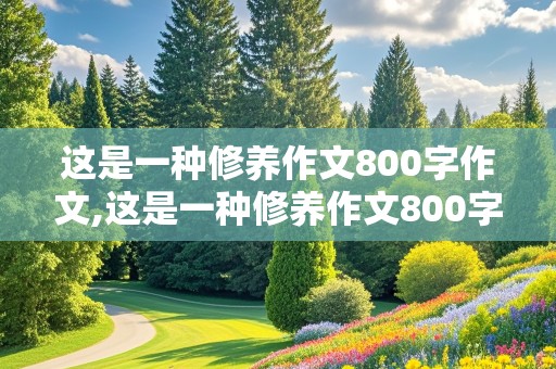 这是一种修养作文800字作文,这是一种修养作文800字作文怎么写