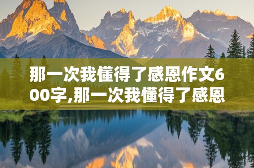 那一次我懂得了感恩作文600字,那一次我懂得了感恩作文600字记叙文