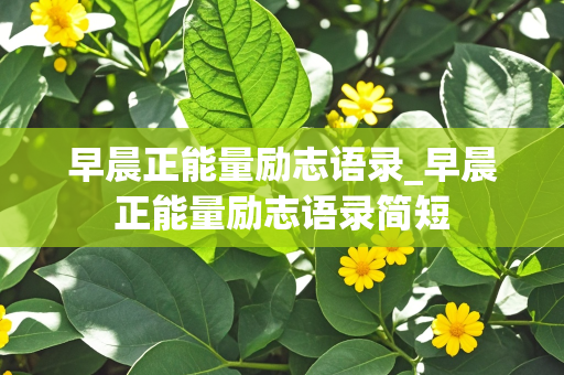 早晨正能量励志语录_早晨正能量励志语录简短