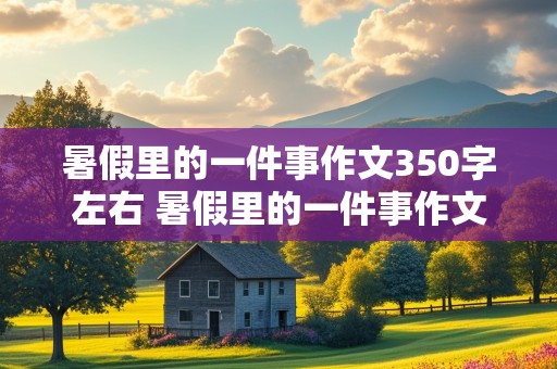 暑假里的一件事作文350字左右 暑假里的一件事作文350字左右四年级