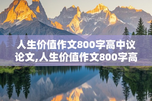 人生价值作文800字高中议论文,人生价值作文800字高中议论文素材