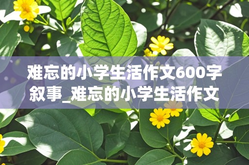 难忘的小学生活作文600字叙事_难忘的小学生活作文600字叙事文