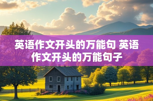 英语作文开头的万能句 英语作文开头的万能句子