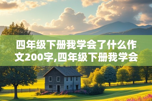 四年级下册我学会了什么作文200字,四年级下册我学会了什么作文200字左右