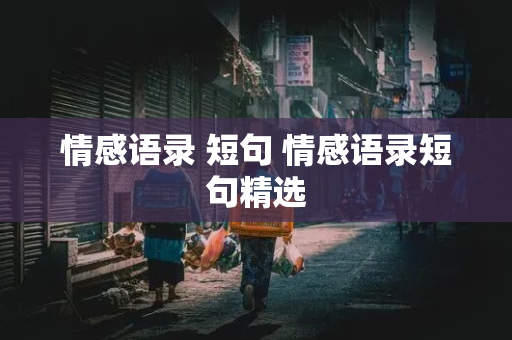 情感语录 短句 情感语录短句精选